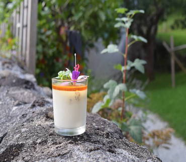 Panna Cotta de séré aux bolets et gelée de Marsanne au poivre du Val Maggia