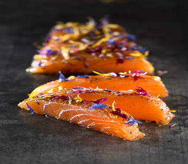Gravlax à l'huile de café